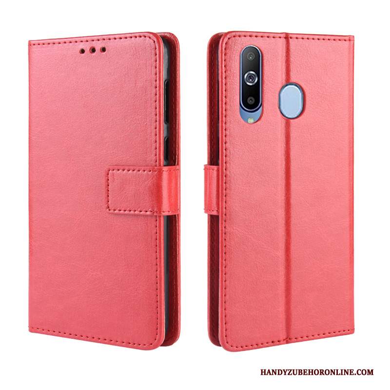 Custodia Samsung Galaxy A60 Portafoglio Ornamenti Appesi Oro, Cover Samsung Galaxy A60 Pelle Telefono