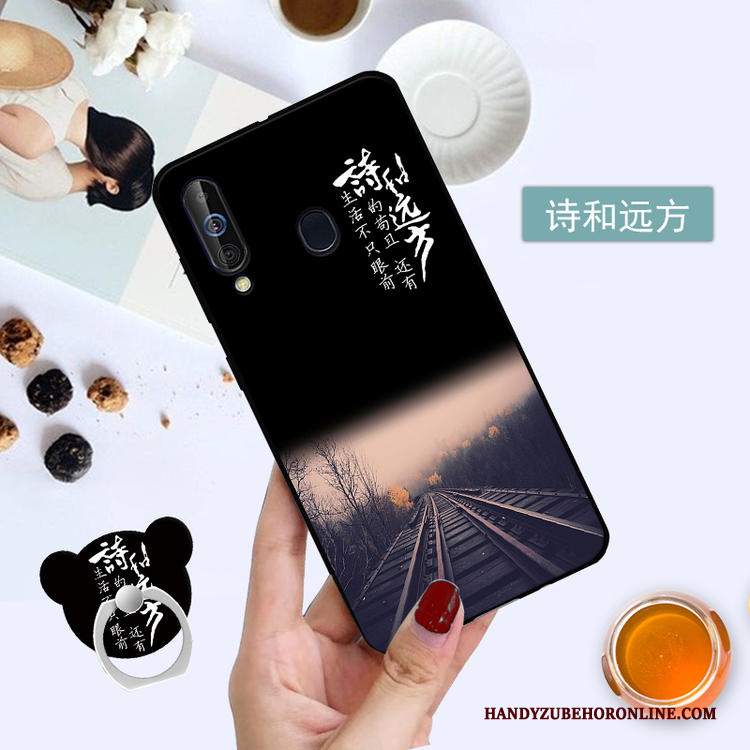 Custodia Samsung Galaxy A60 Protezione Pellicola Protettiva Nero, Cover Samsung Galaxy A60 Tempra