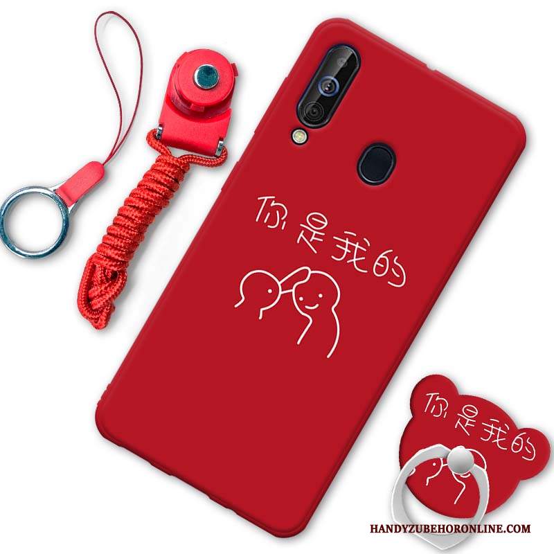 Custodia Samsung Galaxy A60 Silicone Telefono Macchiati, Cover Samsung Galaxy A60 Protezione Rosso Tutto Incluso