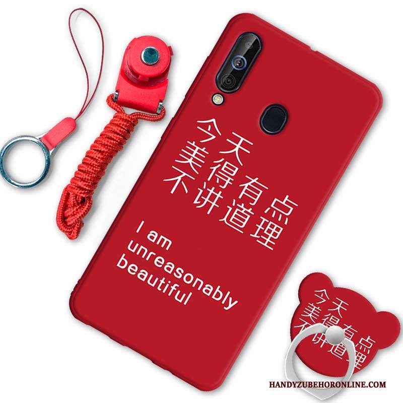 Custodia Samsung Galaxy A60 Silicone Telefono Macchiati, Cover Samsung Galaxy A60 Protezione Rosso Tutto Incluso