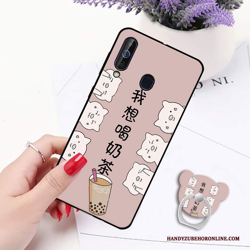 Custodia Samsung Galaxy A60 Silicone Telefono Supporto, Cover Samsung Galaxy A60 Cartone Animato Morbido Ornamenti Appesi