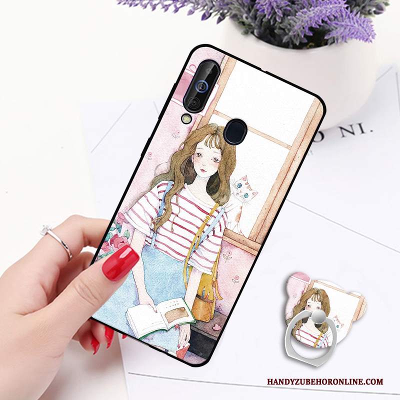 Custodia Samsung Galaxy A60 Silicone Telefono Supporto, Cover Samsung Galaxy A60 Cartone Animato Morbido Ornamenti Appesi