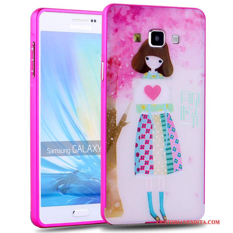 Custodia Samsung Galaxy A7 2015 Colore Metallo Tendenza, Cover Samsung Galaxy A7 2015 Cartone Animato Difficiletelefono