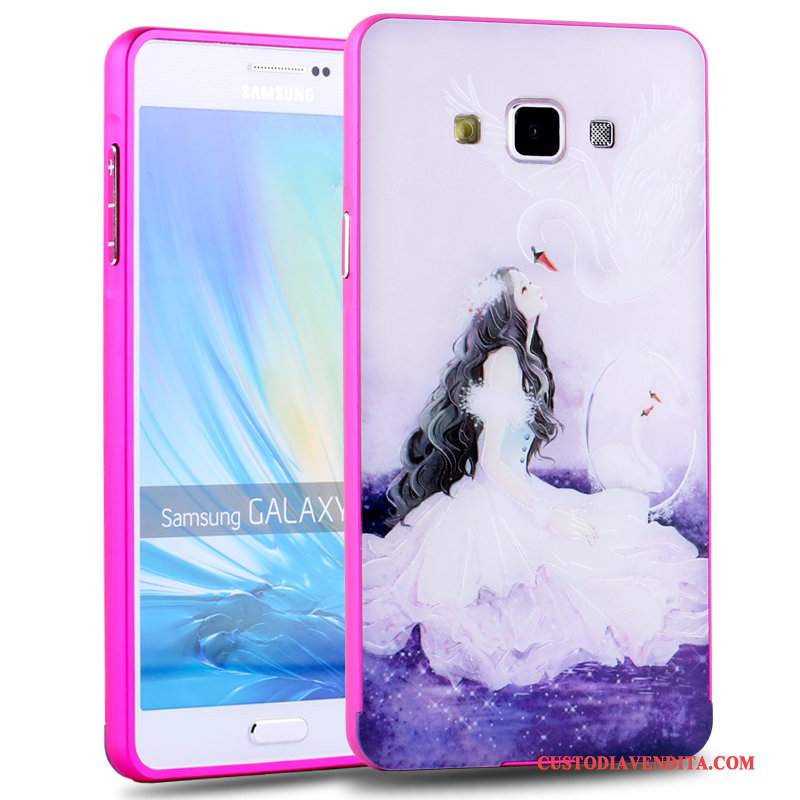 Custodia Samsung Galaxy A7 2015 Colore Metallo Tendenza, Cover Samsung Galaxy A7 2015 Cartone Animato Difficiletelefono