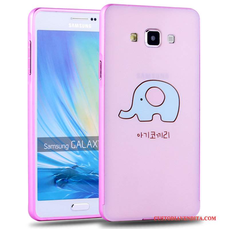 Custodia Samsung Galaxy A7 2015 Colore Metallo Tendenza, Cover Samsung Galaxy A7 2015 Cartone Animato Difficiletelefono