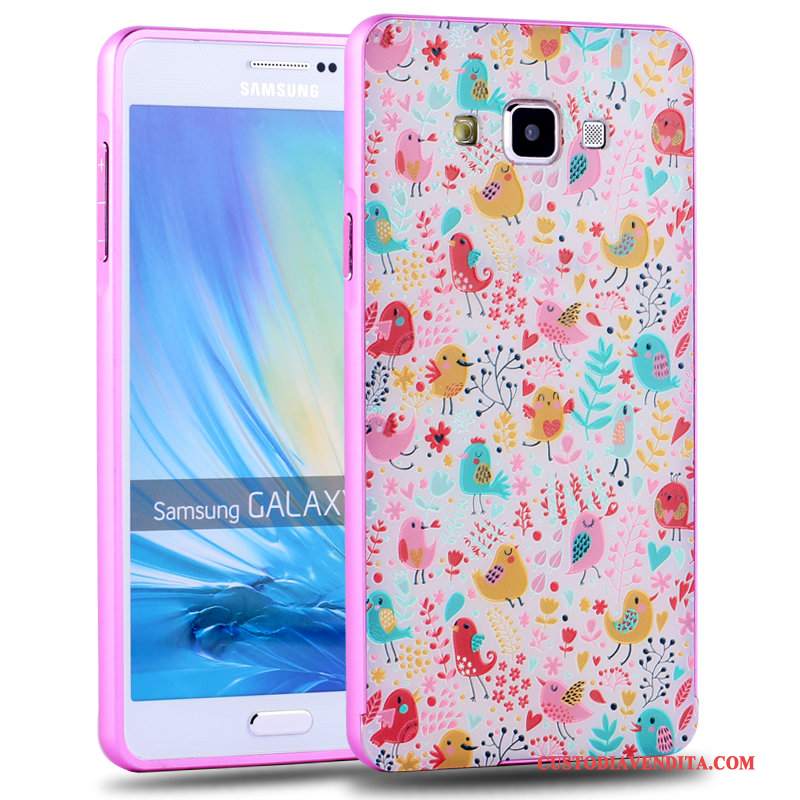 Custodia Samsung Galaxy A7 2015 Colore Metallo Tendenza, Cover Samsung Galaxy A7 2015 Cartone Animato Difficiletelefono