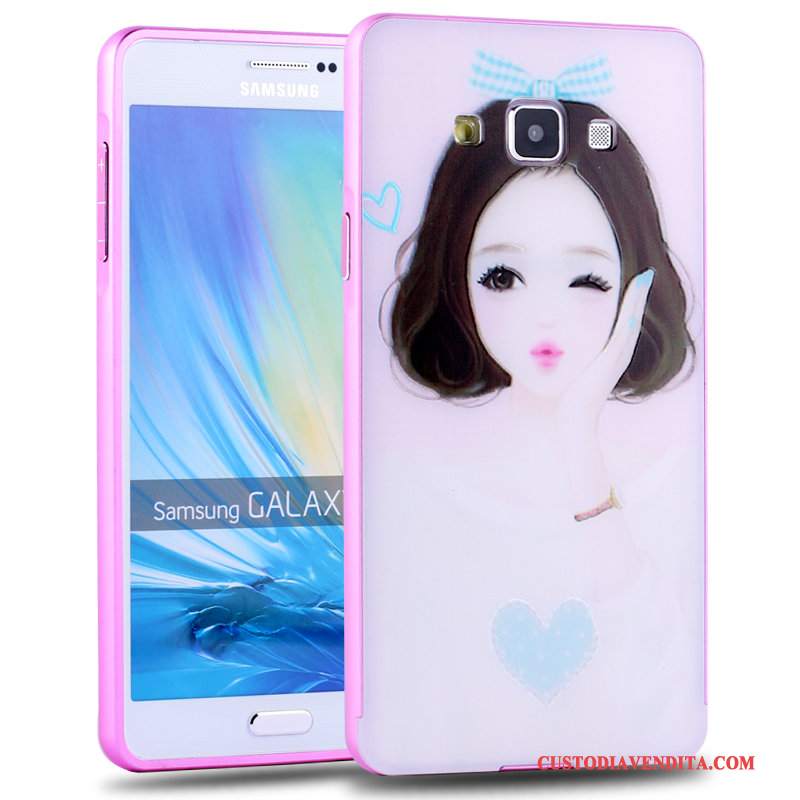 Custodia Samsung Galaxy A7 2015 Colore Metallo Tendenza, Cover Samsung Galaxy A7 2015 Cartone Animato Difficiletelefono