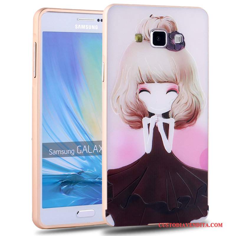 Custodia Samsung Galaxy A7 2015 Colore Metallo Tendenza, Cover Samsung Galaxy A7 2015 Cartone Animato Difficiletelefono