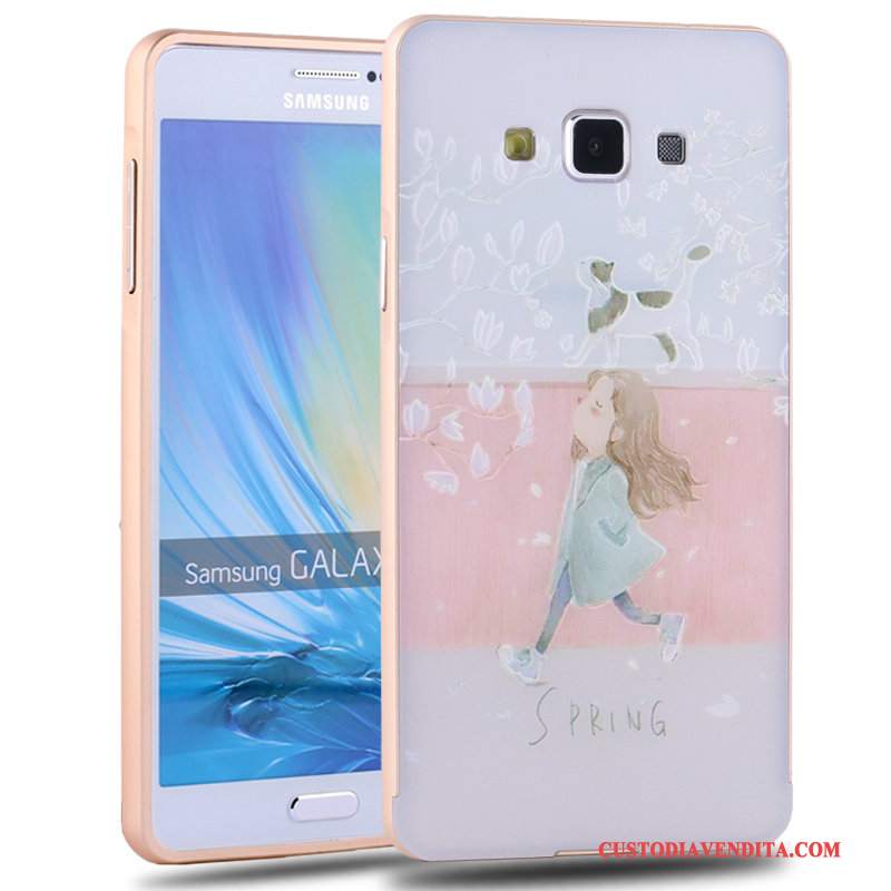 Custodia Samsung Galaxy A7 2015 Colore Metallo Tendenza, Cover Samsung Galaxy A7 2015 Cartone Animato Difficiletelefono