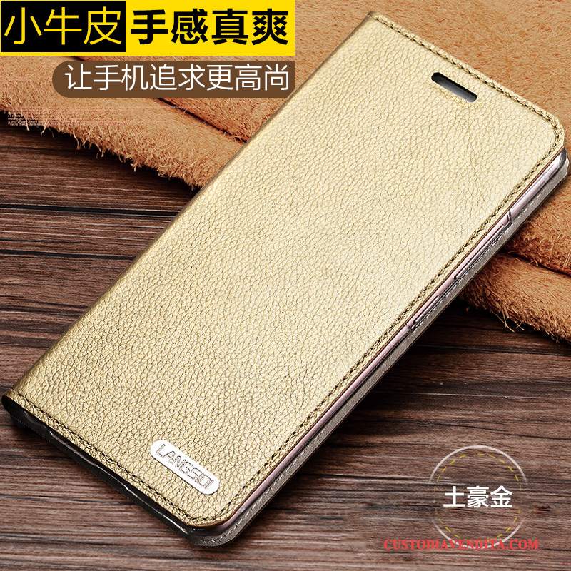 Custodia Samsung Galaxy A7 2015 Pelle Piccola Anti-caduta, Cover Samsung Galaxy A7 2015 Protezione Morbido Oro