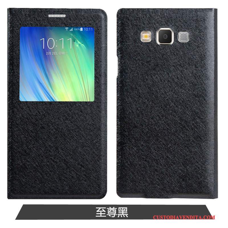 Custodia Samsung Galaxy A7 2015 Protezione Anti-caduta Oro, Cover Samsung Galaxy A7 2015 Folio Telefono