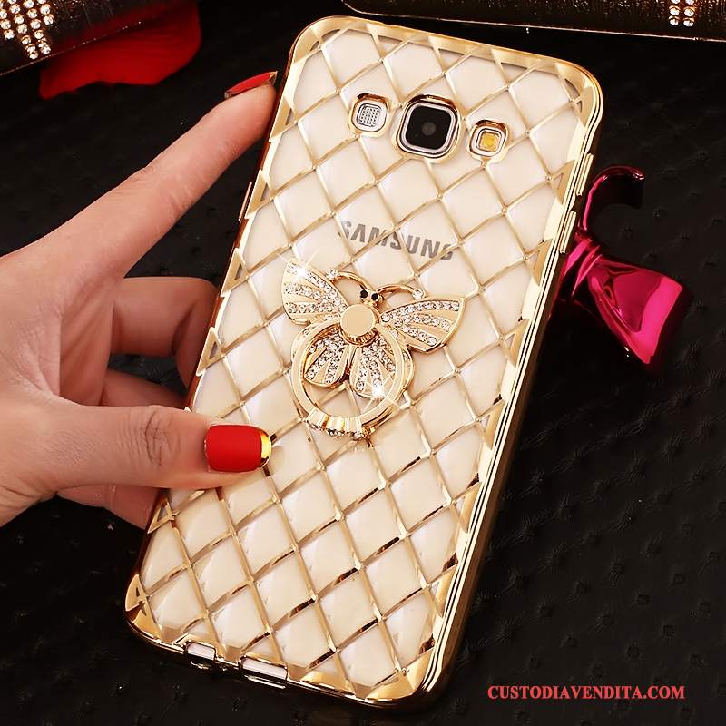 Custodia Samsung Galaxy A7 2015 Protezione Morbidotelefono, Cover Samsung Galaxy A7 2015 Strass Trasparente Oro