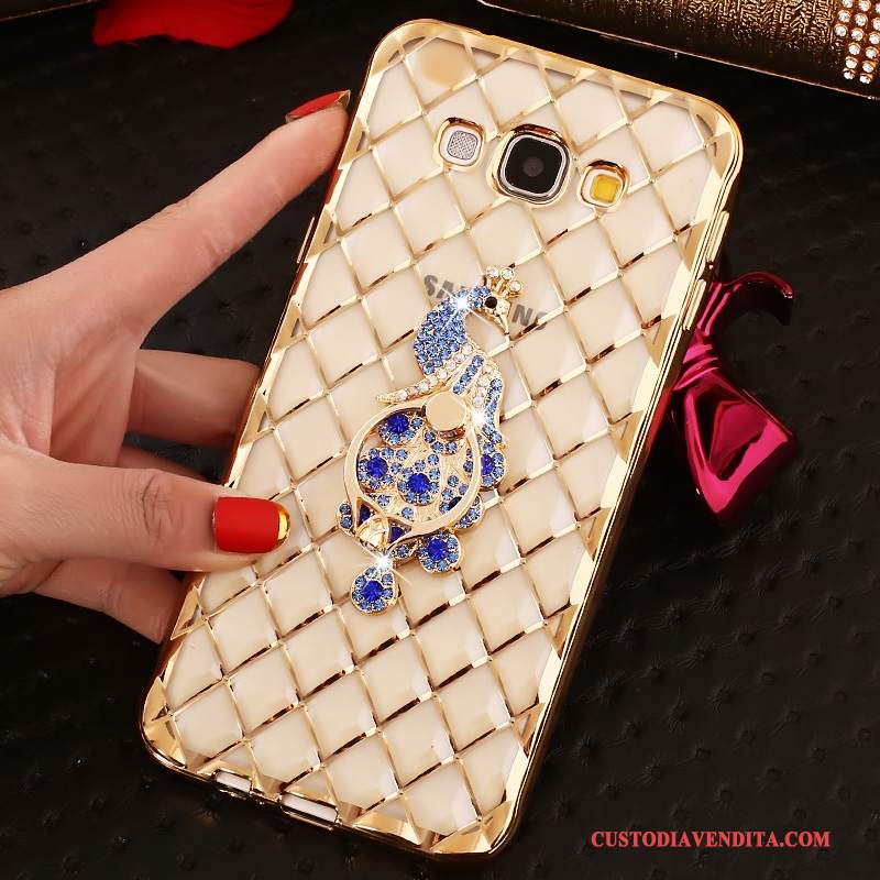 Custodia Samsung Galaxy A7 2015 Protezione Morbidotelefono, Cover Samsung Galaxy A7 2015 Strass Trasparente Oro