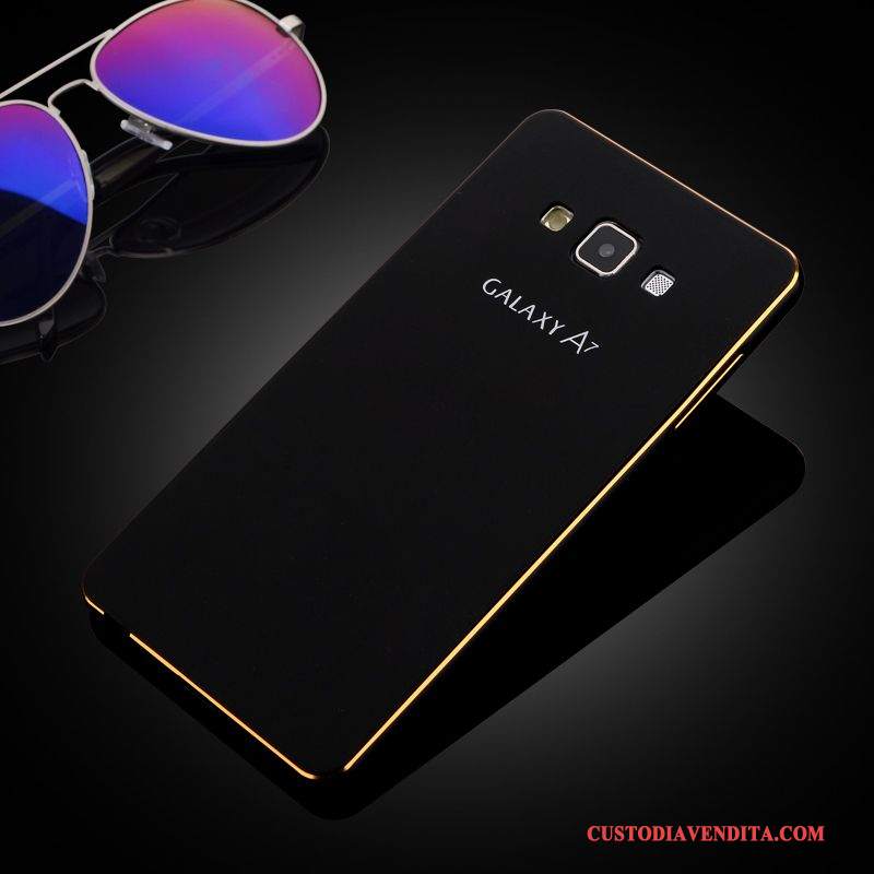 Custodia Samsung Galaxy A7 2015 Protezione Telefono Telaio, Cover Samsung Galaxy A7 2015 Oro Metallo