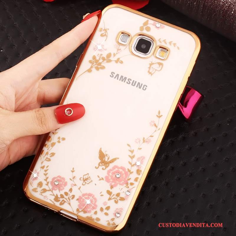 Custodia Samsung Galaxy A7 2015 Silicone Telefono Morbido, Cover Samsung Galaxy A7 2015 Protezione Oro Anti-caduta