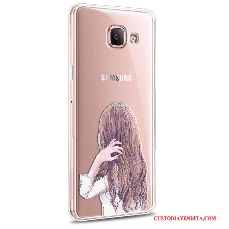 Custodia Samsung Galaxy A7 2016 Cartone Animato Telefono Morbido, Cover Samsung Galaxy A7 2016 Protezione Nuovo Rosa