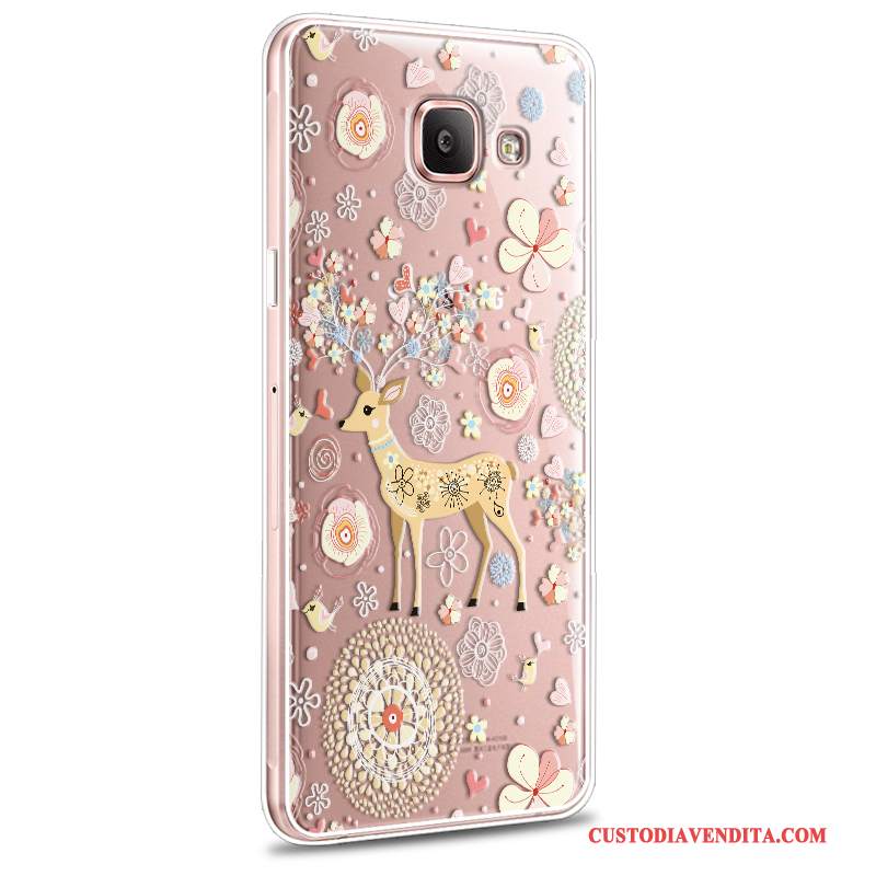 Custodia Samsung Galaxy A7 2016 Cartone Animato Telefono Morbido, Cover Samsung Galaxy A7 2016 Protezione Nuovo Rosa