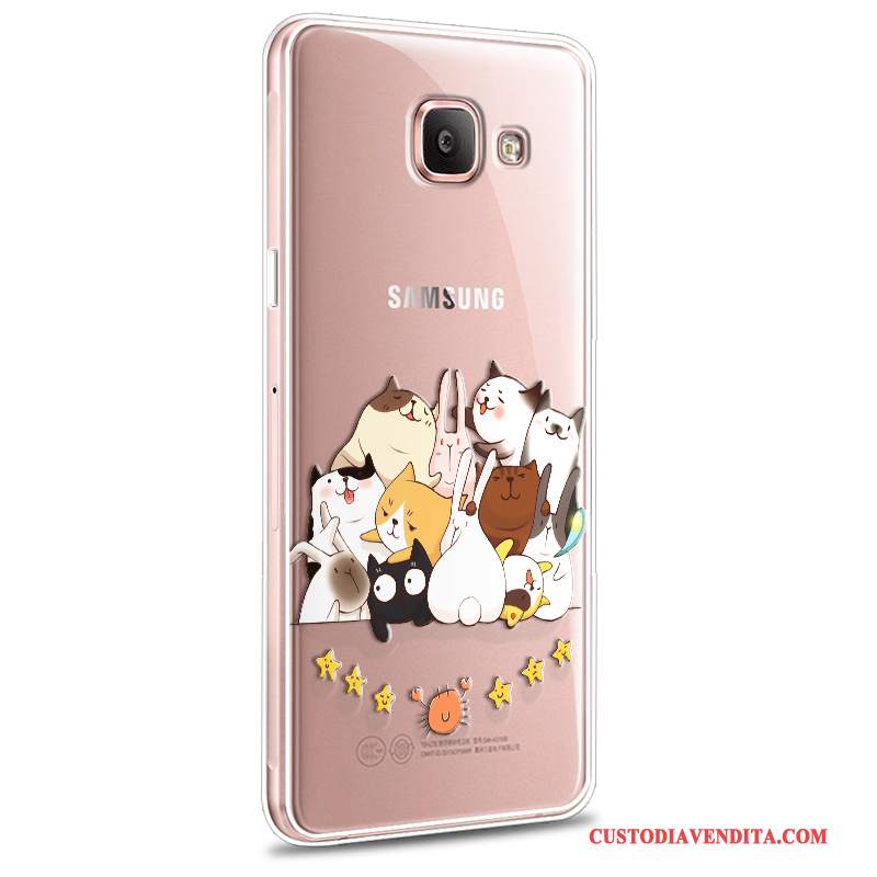 Custodia Samsung Galaxy A7 2016 Cartone Animato Telefono Morbido, Cover Samsung Galaxy A7 2016 Protezione Nuovo Rosa