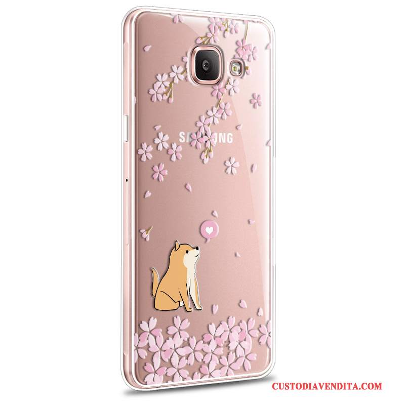 Custodia Samsung Galaxy A7 2016 Cartone Animato Telefono Morbido, Cover Samsung Galaxy A7 2016 Protezione Nuovo Rosa