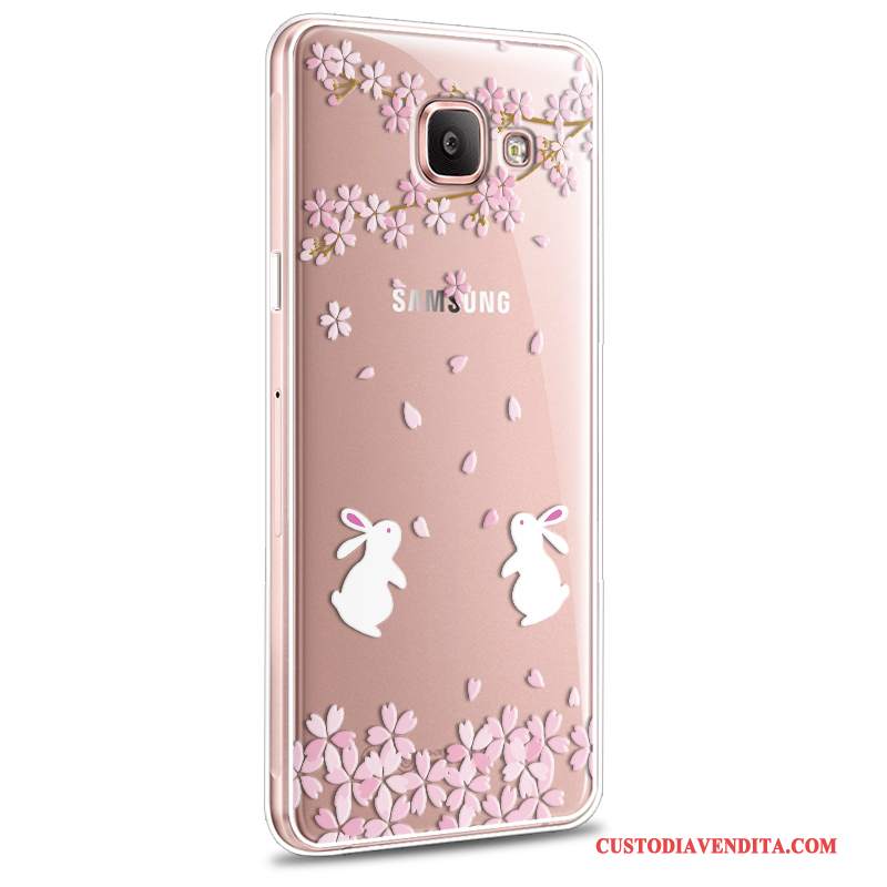 Custodia Samsung Galaxy A7 2016 Cartone Animato Telefono Morbido, Cover Samsung Galaxy A7 2016 Protezione Nuovo Rosa