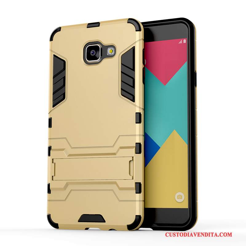 Custodia Samsung Galaxy A7 2016 Creativo Morbidotelefono, Cover Samsung Galaxy A7 2016 Silicone Macchiati Oro