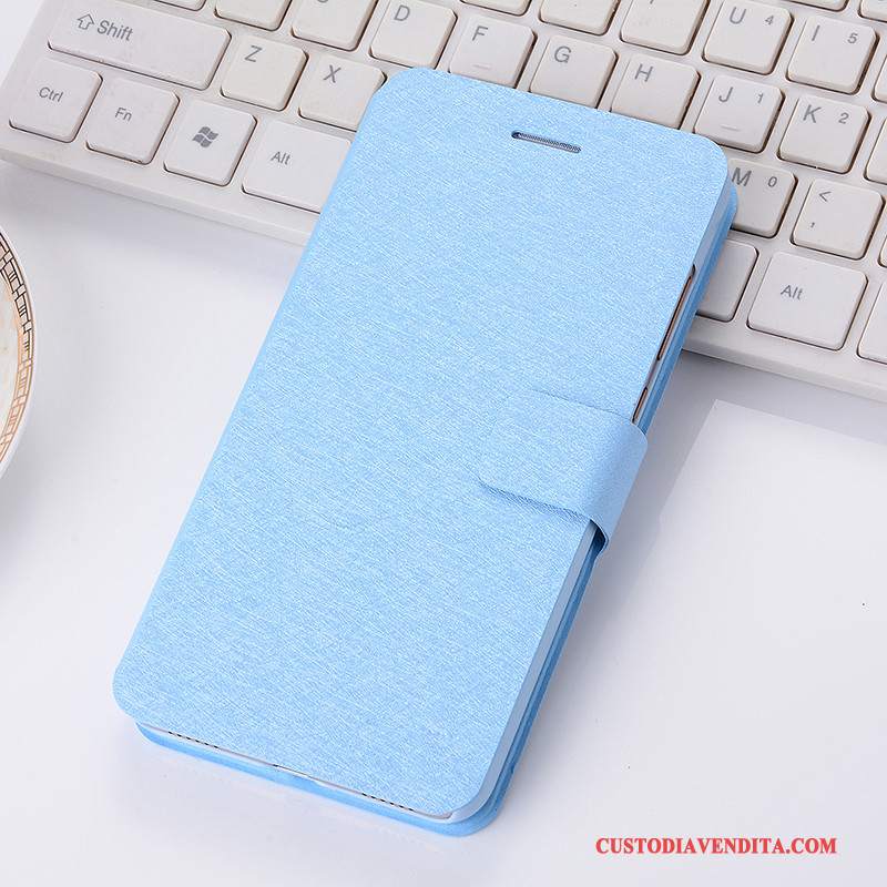 Custodia Samsung Galaxy A7 2016 Folio Telefono Blu Chiaro, Cover Samsung Galaxy A7 2016 Pelle