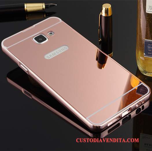 Custodia Samsung Galaxy A7 2016 Protezione Telaio Rosa, Cover Samsung Galaxy A7 2016 Telefono Metallo