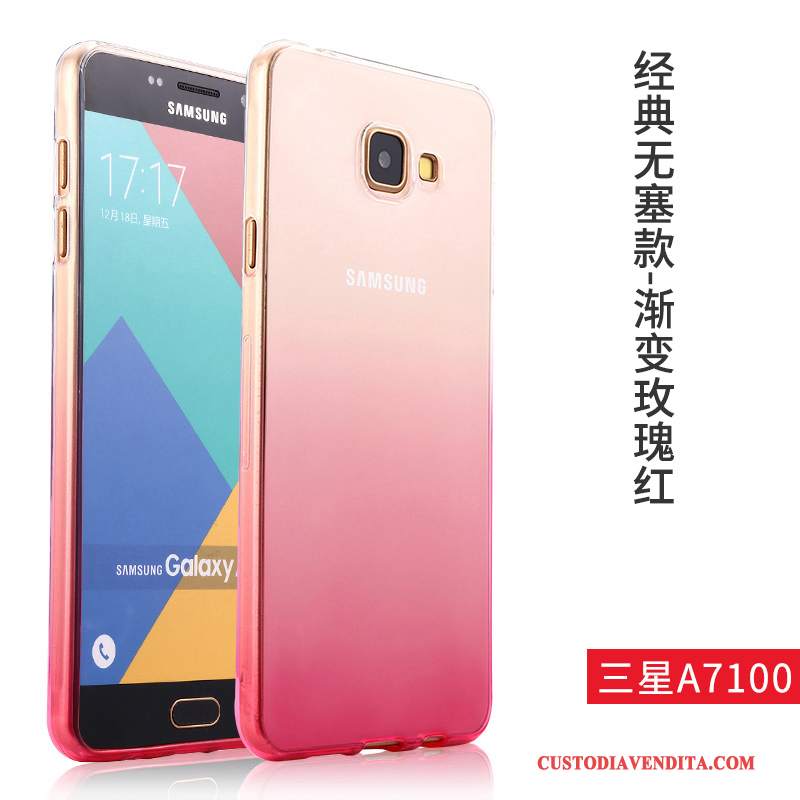 Custodia Samsung Galaxy A7 2016 Silicone Rosa Tendenza, Cover Samsung Galaxy A7 2016 Protezione Telefono Trasparente