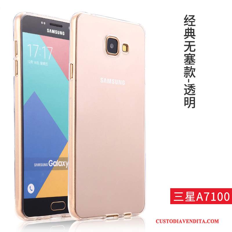 Custodia Samsung Galaxy A7 2016 Silicone Rosa Tendenza, Cover Samsung Galaxy A7 2016 Protezione Telefono Trasparente