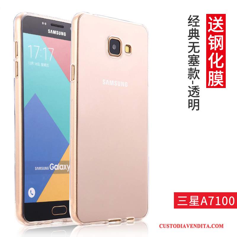 Custodia Samsung Galaxy A7 2016 Silicone Rosa Tendenza, Cover Samsung Galaxy A7 2016 Protezione Telefono Trasparente