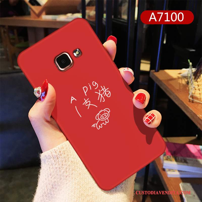 Custodia Samsung Galaxy A7 2016 Silicone Rosso Di Personalità, Cover Samsung Galaxy A7 2016 Cartone Animato Morbidotelefono