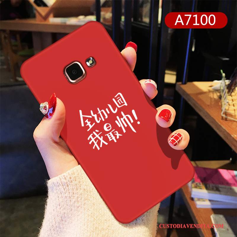 Custodia Samsung Galaxy A7 2016 Silicone Rosso Di Personalità, Cover Samsung Galaxy A7 2016 Cartone Animato Morbidotelefono