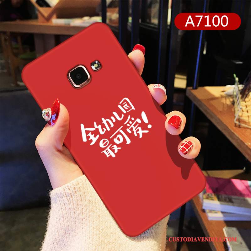 Custodia Samsung Galaxy A7 2016 Silicone Rosso Di Personalità, Cover Samsung Galaxy A7 2016 Cartone Animato Morbidotelefono