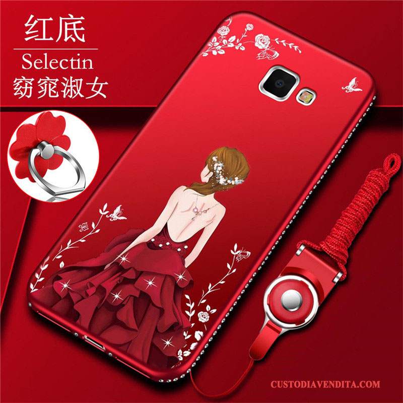 Custodia Samsung Galaxy A7 2016 Silicone Rosso Macchiati, Cover Samsung Galaxy A7 2016 Protezione Morbido Anti-caduta