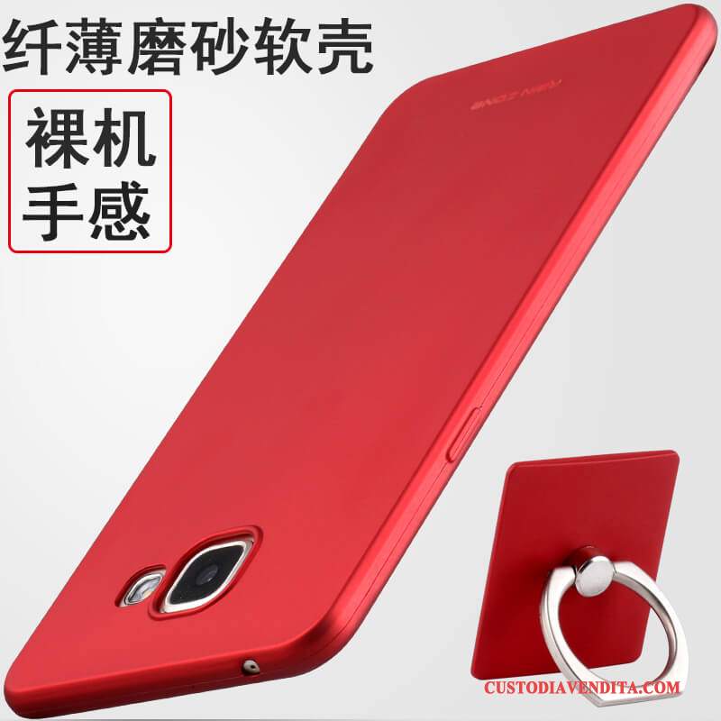 Custodia Samsung Galaxy A7 2016 Silicone Telefono Morbido, Cover Samsung Galaxy A7 2016 Protezione Tutto Incluso Rosso