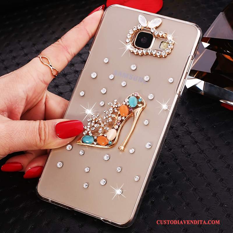 Custodia Samsung Galaxy A7 2016 Strass Orotelefono, Cover Samsung Galaxy A7 2016 Protezione Trasparente Con Strass