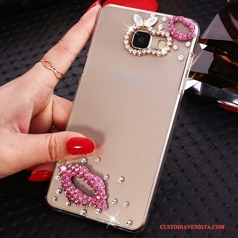 Custodia Samsung Galaxy A7 2016 Strass Orotelefono, Cover Samsung Galaxy A7 2016 Protezione Trasparente Con Strass