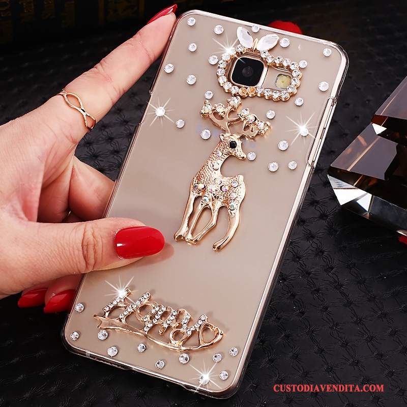 Custodia Samsung Galaxy A7 2016 Strass Orotelefono, Cover Samsung Galaxy A7 2016 Protezione Trasparente Con Strass