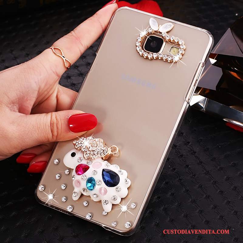 Custodia Samsung Galaxy A7 2016 Strass Orotelefono, Cover Samsung Galaxy A7 2016 Protezione Trasparente Con Strass