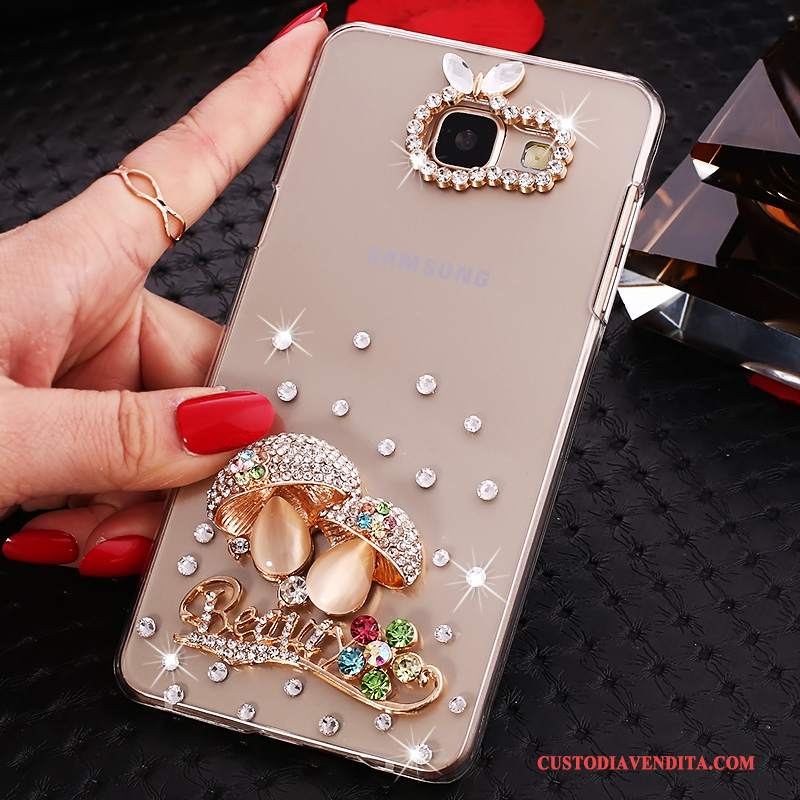 Custodia Samsung Galaxy A7 2016 Strass Orotelefono, Cover Samsung Galaxy A7 2016 Protezione Trasparente Con Strass