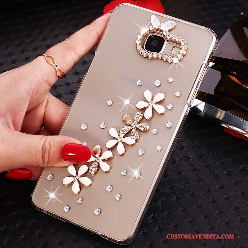 Custodia Samsung Galaxy A7 2016 Strass Orotelefono, Cover Samsung Galaxy A7 2016 Protezione Trasparente Con Strass