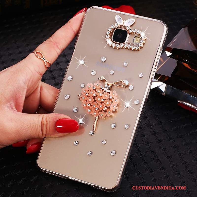 Custodia Samsung Galaxy A7 2016 Strass Orotelefono, Cover Samsung Galaxy A7 2016 Protezione Trasparente Con Strass