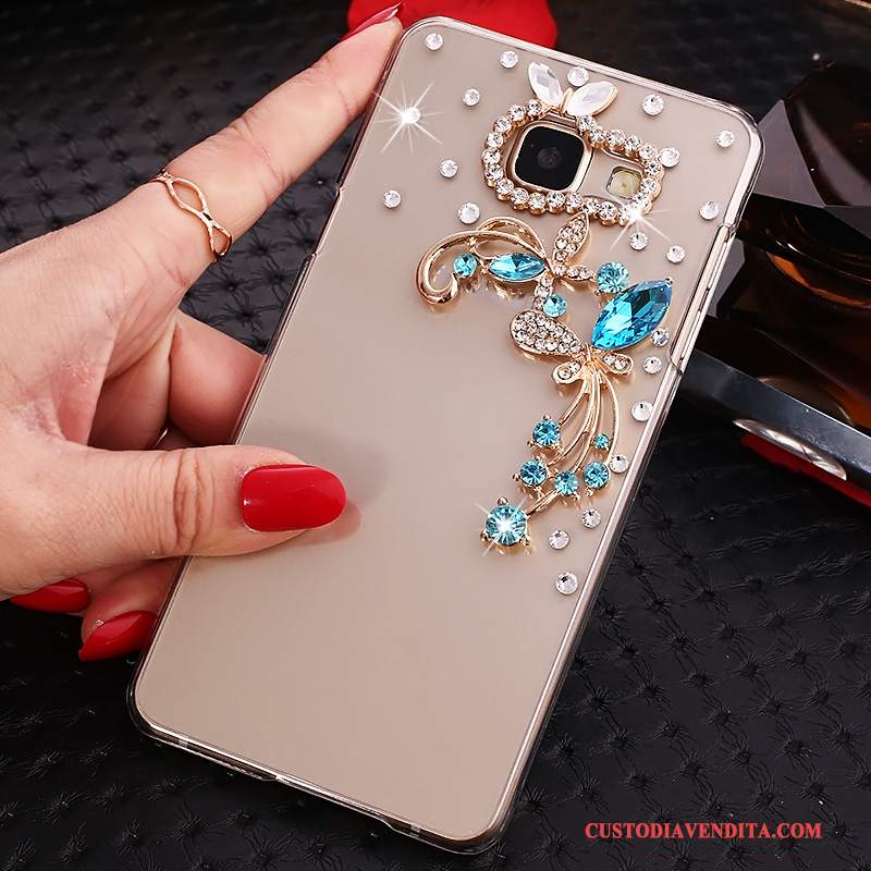 Custodia Samsung Galaxy A7 2016 Strass Orotelefono, Cover Samsung Galaxy A7 2016 Protezione Trasparente Con Strass