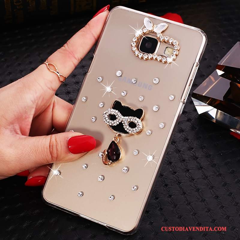 Custodia Samsung Galaxy A7 2016 Strass Orotelefono, Cover Samsung Galaxy A7 2016 Protezione Trasparente Con Strass