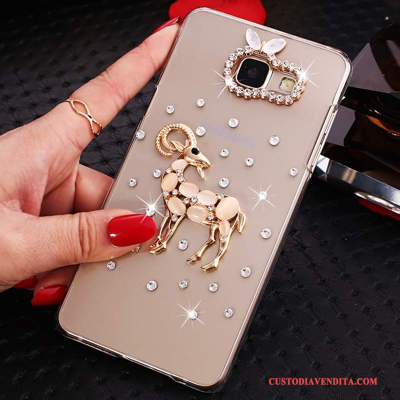 Custodia Samsung Galaxy A7 2016 Strass Orotelefono, Cover Samsung Galaxy A7 2016 Protezione Trasparente Con Strass