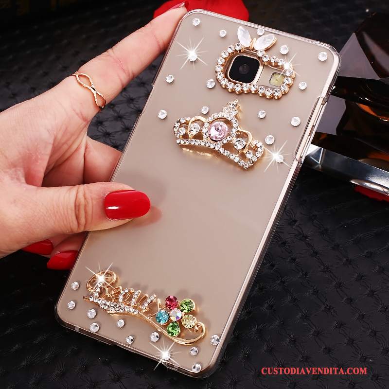 Custodia Samsung Galaxy A7 2016 Strass Orotelefono, Cover Samsung Galaxy A7 2016 Protezione Trasparente Con Strass