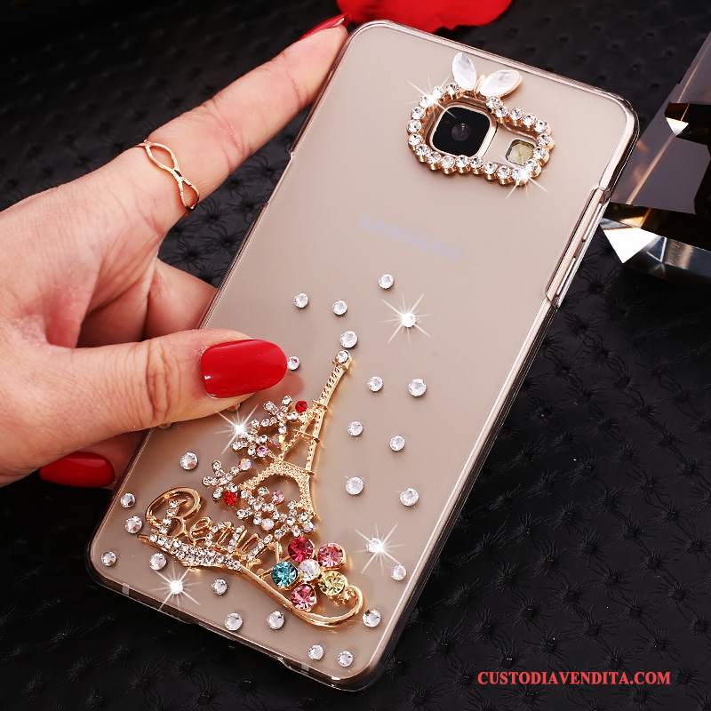 Custodia Samsung Galaxy A7 2016 Strass Orotelefono, Cover Samsung Galaxy A7 2016 Protezione Trasparente Con Strass