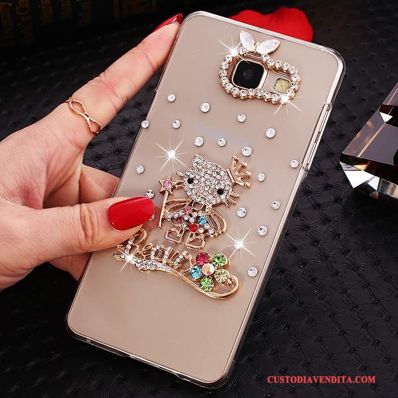 Custodia Samsung Galaxy A7 2016 Strass Orotelefono, Cover Samsung Galaxy A7 2016 Protezione Trasparente Con Strass