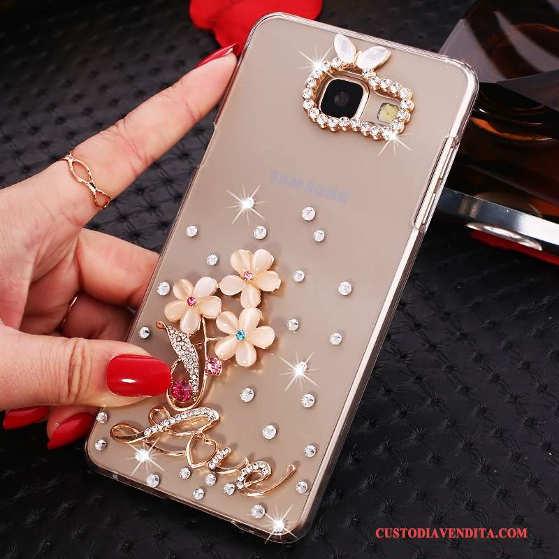 Custodia Samsung Galaxy A7 2016 Strass Orotelefono, Cover Samsung Galaxy A7 2016 Protezione Trasparente Con Strass