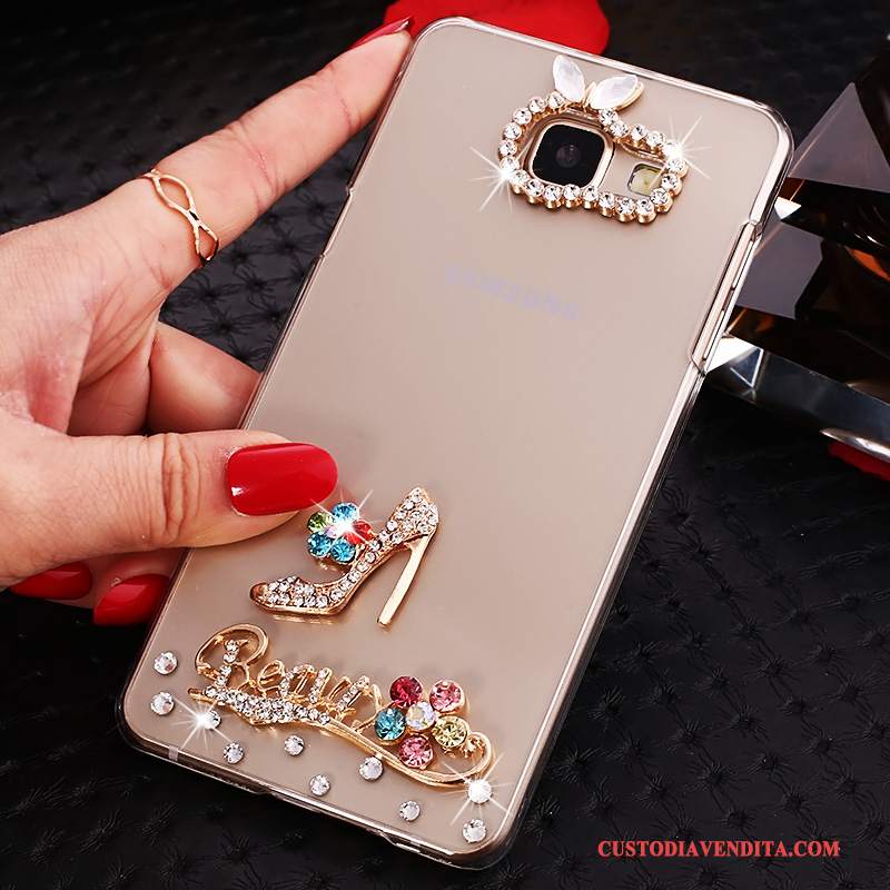 Custodia Samsung Galaxy A7 2016 Strass Orotelefono, Cover Samsung Galaxy A7 2016 Protezione Trasparente Con Strass